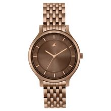 Fastrack Crush Quartz Analog Brown Dial Stainless Steel Strap Watch for Women (M)
