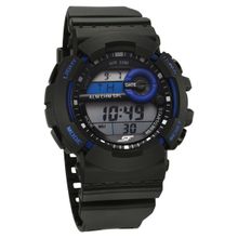 Sonata Sf Sporty Digital Black Dial Polyurethane Strap Watch for Men (M)