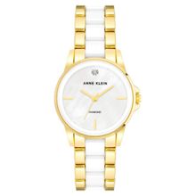 Anne Klein Quartz Analog Mother of Pearl Dial Metal Strap Watch for Women (M)