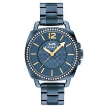 Coach Quartz Analog Blue Dial Stainless Steel Strap Watch for Women (M)