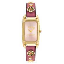 Coach Quartz Analog Pink Dial Leather Strap Watch for Women (M)