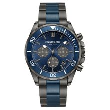Kenneth Cole Quartz Chronograph Blue Dial Stainless Steel Strap Watch for Men (M)
