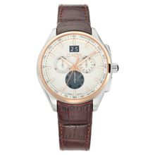 Xylys Men Analog Silver Dial Brown Strap Watches (M)