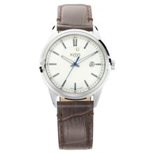 Xylys Men Analog Silver Dial Brown Strap Watches (M)