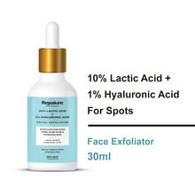 Rejusure Lactic Acid 10% + Hyaluronic Acid 1% Facial Exfoliator, Dry & Oily Skin