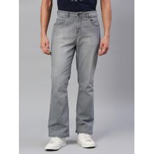 High Star Men Grey Bootcut Light Fade Stretchable Cotton Jeans