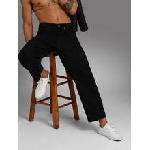 High Star Men Wide Leg Mid-Rise Clean Look Cotton Jeans