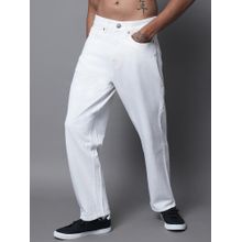 High Star Men Wide Leg Mid-Rise Clean Look Cotton Jeans