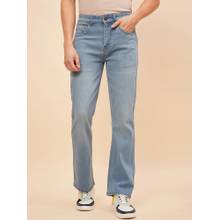High Star Men Blue Straight Mid-Rise Heavy Fade Stretchable Jeans
