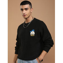 HIGHLANDER Disney Donald Duck Black Men Ribbed Sweater