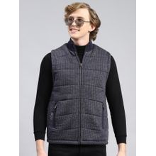 Monte Carlo Indigo Mix Printed Stand Collar Jacket