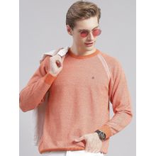 Monte Carlo Orange Solid Round Neck Sweater