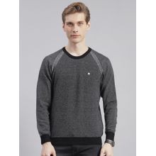 Monte Carlo Black Solid Round Neck Sweater