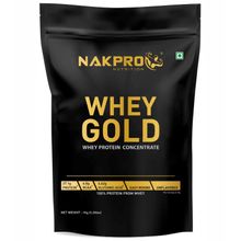 NAKPRO Gold 100% Whey Protein Concentrate Supplement Powder - Unflavoured