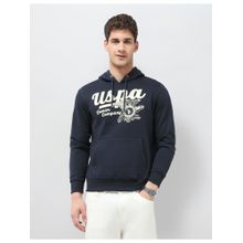 U.S. Polo Assn. Denim Co. Mens Brand Printed Regular Fit Hoodie - Blue