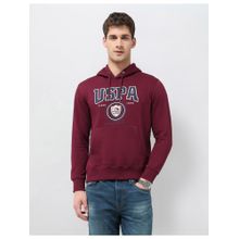 U.S. Polo Assn. Denim Co. Mens Brand Printed Regular Fit Hoodie - Maroon