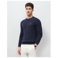U.S. POLO ASSN. Mens Patterned Knit Regular Fit Sweater - Blue