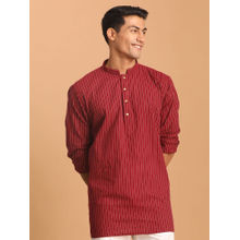 Vastramay Mens Maroon Cotton Short Kurta