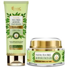 Oriental Botanics Neem, Tea Tree And Basil Anti Acne Face Wash + Face Gel