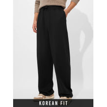 The Souled Store Solids Midnight Black Korean Joggers