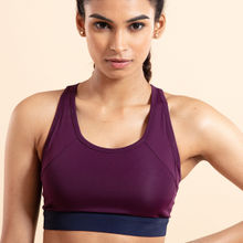 Nykd All Day On-Trend Sports Bra With Keyhole Back- NYK082 Potent Purple