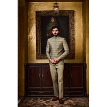 Nitika Gujral Olive Green Jodhpuri Coat with Pants