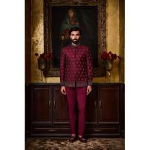 Nitika Gujral Burgundy Jodhpuri Coat with Trouser
