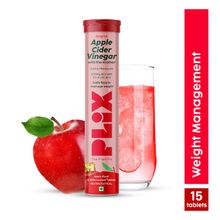 PLIX Apple Cider Vinegar 15 Effervescent Tablet with mother for weight loss, Pack of 1 (Apple)