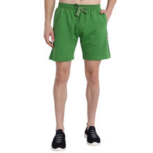 AM SWAN Cotton Rich Lycra Solid Shorts In Green