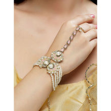 Karatcart Gold Plated Kundan Hathphool for Women