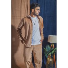 JAVINISHKA Camel Beige Corduroy Relaxed Fit Shacket