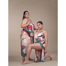 WomanLikeU Printed Padded Monokini With Sarong - Multi-color (Set of 2)