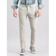 Beige Ankle Length Jeans