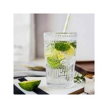 The Artment Set Of 4 Transparent Water & Whiskey Glasses For Home & Kitchen 370ml