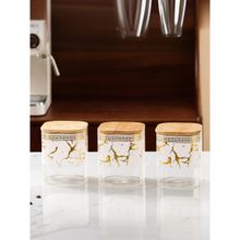 UMAI Airtight Borosilicate Storage Jars with Bamboo Lids 400ml (Pack of 3)