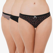 SOIE Mid Rise Medium Coverage Solid and Printed Cotton Stretch Brief Panty