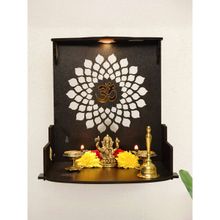 Ekhasa Wooden Pooja Mandir for Home Wall Mounted with Led Spotlight