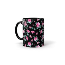 Macmerise SK Hibiscus Blush Black Pattern Milk, Tea, Coffee Mug 330ml
