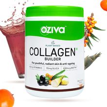 OZiva Plant Based Collagen Builder for Anti-Aging Beauty, Skin Repair & Regeneration, Berry Orange