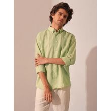 Selected Green Solid Linen Shirt