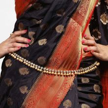 Karatcart Golden Pearl Studded Kundan Kamarband