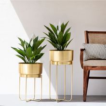 The Decor Remedy Champagne Gold Planters Set Of 2