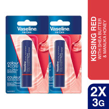 Vaseline Colour+Care Kissing Red Tinted Lip Balm Stick - Pack Of 2