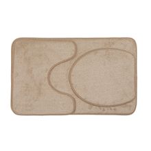 EZ Life Luxe Beige Snow Fleece 3 Piece Bathroom Mats Set (L 80 x W 50 cms)