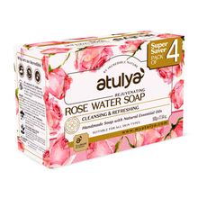 Atulya Rejuvenating Rose Water Soap (Super Saver Pack Of 4)