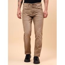 Cantabil Men Khaki Solid Straight Fit Jeans