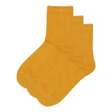 Toffcraft Seoul Mustard Above Ankle Length Socks (Pack of 3)