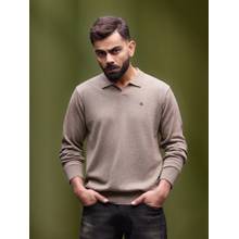 WROGN Brown Solid Collar Neck Slim Polo T-Shirt