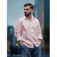 WROGN Pink Solid/Plain Collar Neck Casual Shirt