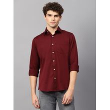 AM SWAN Maroon Casual Shirt for Men
